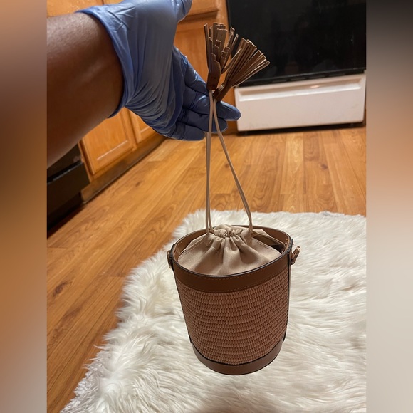 Borse in pelle Camel raffia bag - Picture 4 of 16